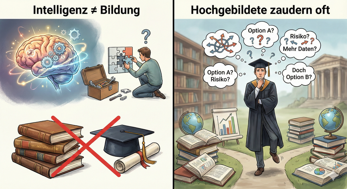 Warum Intelligenz nicht mit Bildung zu verwechseln ist – und warum Hochgebildete oft zaudern