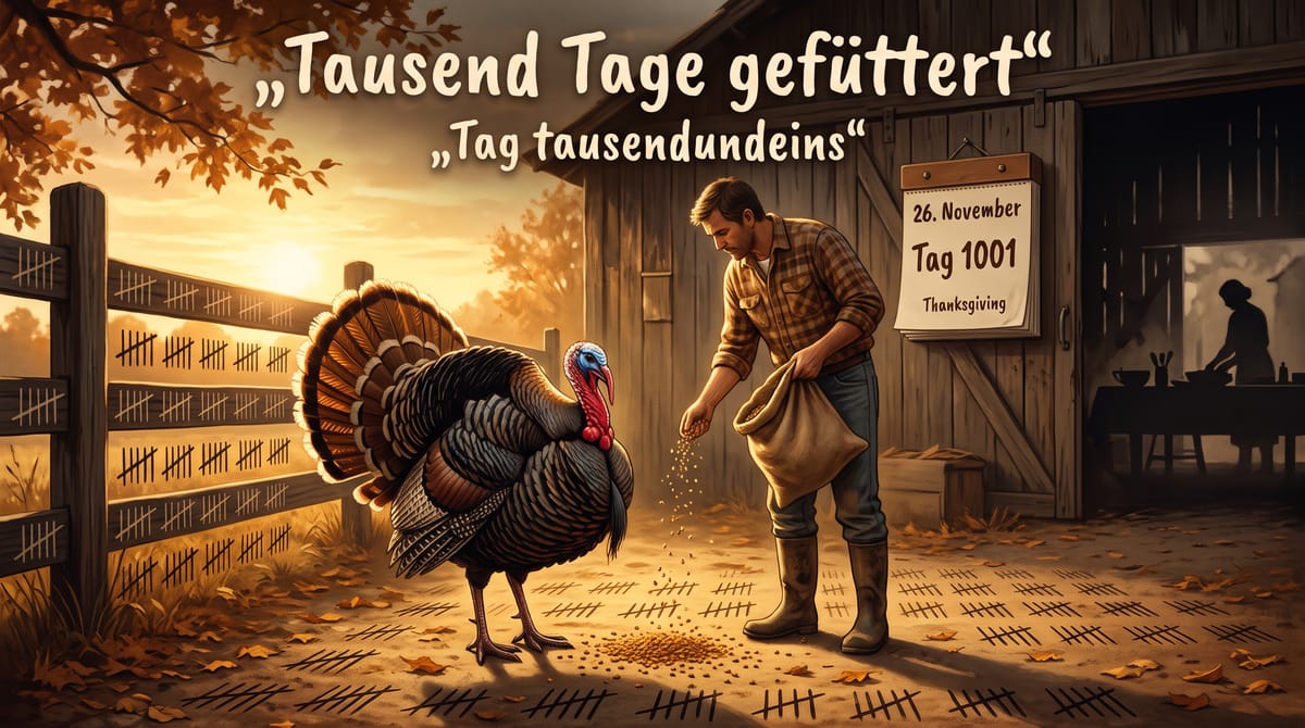 Warum waren wir so sicher, dass nicht? Truthahn-Prinzip